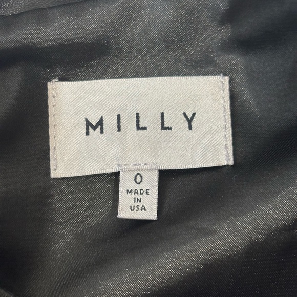 Milly Tweed Chevron 100% Wool Leather Sheath Dress Quiet Luxury Women’s Size 0 - Picture 2 of 11